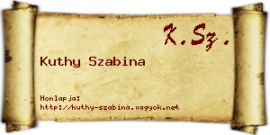 Kuthy Szabina névjegykártya